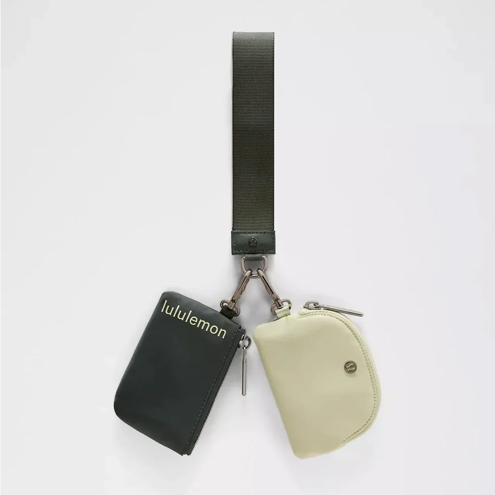 Lululemon Dual Pouch Wristlet – Rainforest Green & Honeydew – NWT